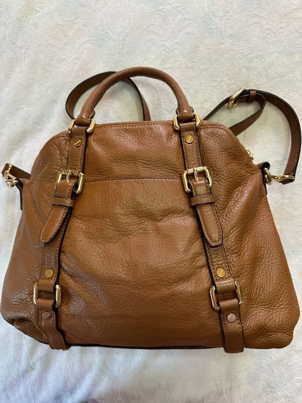 MICHAEL KORS Bedford Satchel Bag Crossbody Bowler Brown
